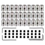 BEADNOVA Pin Keeper with Allen Wrench Pin Back for Backpack Enamel Pins Label Pins Locking (50pcs, Allen Wrench Included)