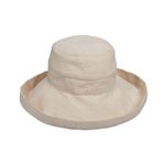 Scala Women's Cotton Big Brim Hat with Inner Drawstring, Linen, One Size