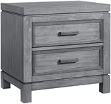 Soho Baby 40022520 Manchester Premium Soft Closing 2-Drawer Nightstand, Wire Brush Rustic Gray Finish