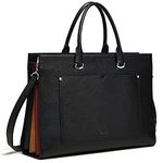 CLUCI Briefcase for Women Oil Wax Leather Slim 15.6 Inch Vintage Large Laptop Business Shoulder Bag