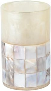 Milano Toothbrush Cup - Electric Toothbrush Holder for Bathroom fits Toothbrushes and Toothpaste - Bathroom Tumbler Cup Finished with Beautiful Mother of Pearl Shells (Milano Collection)