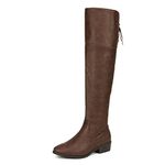 DREAM PAIRS Women's Over The Knee Thigh High Boots Low Block Heel Riding Boots,Size 10,Lei-brown,LEI