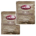 2X Lalvin EC-1118 Champagne Yeast 5g Sachet 18% Homebrew Wine Making 4.5L-23L