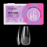 Mylee Fix N Flash Soft Gel Tips - Long Coffin - 552 PCS, Full Cover Soft Gel Nail Tips, Nail Art Gel Nail Extensions, Flexible & Resistant, 12 Different Sizes, Fit All Nails