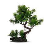 Foodie Puppies 8.2inch Aquarium Plastic Plants Green Leaves Tree/Plant - (Spike Cone Plant) for Fish Tank Ornaments Freshwater & Saltwater Decorative