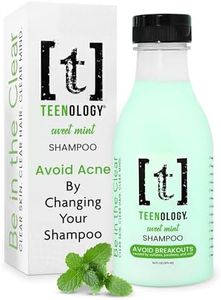 Teenology Shampoo for Teens - Avoid Forehead and Body Acne - No Sulfates or Parabens, Noncomedogenic, Natural Botanical Extracts, 16 oz. (Sweet Mint)