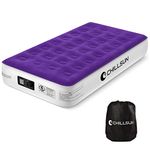 CHILLSUN Twin Air Mattress with Built-in Pump - 2 Mins Quick Inflate/Deflate Double Height Inflatable Mattress for Camping, Home & Portable Travel - Adjustable Blow Up Mattress, Durable Waterproof