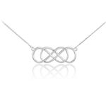 925 Sterling Silver Double Infinity Pendant Necklace, 20"