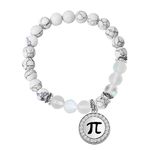 FUSTMW Math Pi Necklace Bracelet Math Lover Gifts for Math Teacher Pi Symbol Necklace Math Jewelry Gifts for Math Nerds Geek (pi bracelet)
