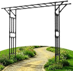 Garden Arch Trellis100.4 L×85.4" H Sturdy & Rustproof Flat Top Garden Arch