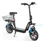 iScooter 2024 Electric Scooter with Seat for Adults, 500W Motor, 25KM/H & 35KM Range-12 Pneumatic Tire, Commuter E Scooter with Basket & Dual Suspensions, Adjustable Seat&Handlebar Scooter for Adult