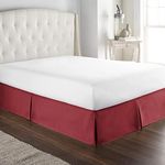 HC Collection Bed Skirt, Soft Microfiber Box Spring Cover, Bed Skirting Queen Size, 14" Inch Drop, Wrinkle & Fade Resistent - Burgundy