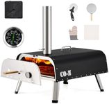 CO-Z Multi-Fuel Outdoor Pizza Oven, Propane and Wood Fired Pizza Oven with 16 Inch Pizza Stone, Gas Burner & Thermometer, Dual Fuel Stainless Steel Pizza Maker for Camping Backyard Party