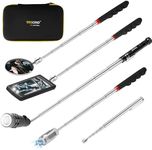 Gifts for Men Dad Husband Him, Anniversary Birthday Gift Ideas, 5PCS Telescoping Extendable Magnetic Pickup Tool Set with Extendable Magnetic Flashlight, 15lb &1lb Pick Up Rod, Inspection Mirror