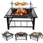32 Inch Fire Pit Table with Swivel 