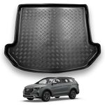 Nomad Boot Liner Compatible with Hyundai Santa Fe 2012-2018 [7 Seats] Recyclable Plastic (PE) Tailored Fit Car Floor Guard Tray Black Custom Fitted Accessory Dog Friendly Waterproof with Raised Edges