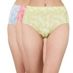 SOIE Women's High Waist Full Coverage Printed Stretch Cotton Hipster Panty (Pack of 3)(3HWB-32 Pack 3 L)