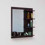 Viki|Dressing Table W/ Mirror & Open Shelf,Dressing Table Organizer & Storage,Vanity Shelf,Furniture,Makeup Furniture,Hallway 80Cms(H)*60Cms(W)|1 Year Warranty|Dark Wenge-Engineered Wood,Multicolor