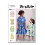 SIMPLICITY Sewing Pattern SS9933K5 Children's and Girls' Dress with Sleeve Variations K5 (7-8-10-12-14)