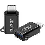 Tukzer High-Speed USB C to USB A Female OTG Adapter: Thunderbolt 3/Type-C to USB 3.0 Adapter for Fast Data Transfer, Compatible with Laptop, MacBook, Smartphone, Tablet, and All Type C Enabled Devices