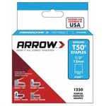 Arrow Fastener T50 3/8 in. W x 1/2 in. L 18 Ga. Flat Crown Heavy Duty Staples 1250 pk