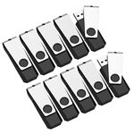 K&ZZ USB Stick 16GB 10 Pack, 16 GB USB Flash Drive Pack USB Bulk Memory Sticks USB 2.0 Thumb Drive USB Key Zip Drives Cle USB 16G, Black