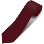 Puistr Men's Ties Solid Pure Color 3.15" (8CM) Necktie Plain Formal Burgundy Ties For Men