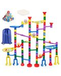 E-SMARTER Marble Run, Marble Game with 30 Glass Marbles, 16 Plastic Marbles and a Storage Bag, Marble Maze Race Track Game Set, Construction Toys for Kids 4+ Years Old, for Kids