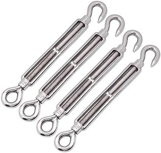 AOKOLL 3/8 Inch Turnbuckle Hook & Eye M10 Turnbuckles for Wire Rope Tension, 304 Stainless Steel (M10)