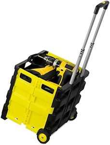 Mount-It! Rolling Utility Cart, Folding Collapsible Crate with Telescoping Handle and Durable Wheels, 55 lb Capacity, Portable Handcart for Groceries, Office, Teacher, and Travel Use