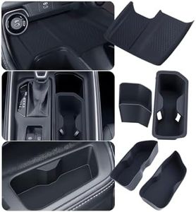 KATORN 1st & 2nd Row Cup Holder Inserts & Wireless Charging Protective Mat for Toyota Grand Highlander 2026 2025 2024, Interior Accessories Center Console Front & Rear Cup Holders Protector, Black