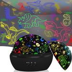 Dinosaur Night Light Projector for Kids, 360°Rotating Dinosaur Light with 8 Colorful Light Modes for Kids, Dinosaur Gifts for Boys Girls Age 3-8，Birthday Party Decor Lamp Stocking Fillers for Kids 3+