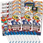 Transformers Rescue Bots Imagine Ink Coloring Book Set for Kids - 12 Pack No-Mess Magic Ink Coloring Books featuring Rescue Bots with Rex-Man Stickers and Door Hanger (Transformers Party Favors Bundle)