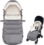 Universal, Weather-Proof, Warm Stroller Footmuff | Extendable Winter Cover | Adjustable Buckle | Stroller Bunting Bag | CosyDiary Stroller Accessories | Stroller Cover (Gray)