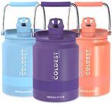 Coldest Sports Water Bottle - 1892ml (Straw Lid) Leak-Proof - Vacuum Insulated Stainless Steel - Hot Cold - Double Walled - Thermo Mug - Metal Canteen (Purple)