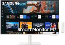 SAMSUNG 32-Inch M70C Series UHD Smart Computer Monitor w/Streaming TV, Gaming Hub, Adjustable Stand, Remote PC Access, Slimfit Camera, Multiple Ports, Mobile Connectivity, LS32CM703UNXZA, White