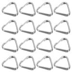 PATIKIL Camera Strap Lug Ring, 16 Pack Metal Triangle Split Ring Hook Adapter Universal for Camera Shoulder Strap, Silver