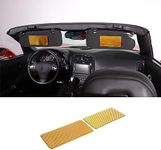 Car Sun Visor Panel Trim Cover Sticker for C6 Corvette 2005-2013, Car Visor Makeup Mirror Panel Trim Cover, Carbon Fiber (Yellow)