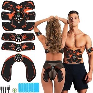 EMS Muscle Stimulator, Abs Stimulator Full Body Ab/Arm/Hip Trainer 8 Modes 29 Intensities Abs Trainer Electronic Toning Belts home workout equipment for Abdomen/Waist/Leg/Arm/Hip (Orange)