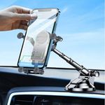 OATSBASF Upgrade Gravity Car Phone Mount,Long Arm Dashboard Windshield Car Phone Holder Strong Suction Anti-Shake Stabilizer Phone Car Holder Compatible with All Phone Smartphone (XLS-Black)