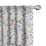 Ambesonne Science Window Curtains, 