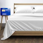 THREAD SPREAD 100% Egyptian Cotton Sheets Full Size - 1000 High Thread Count, Luxury 5-Star Hotel 4 PC White Sateen Bed Sheets Full Size, Soft, Breathable Extra Long Staple 16" Deep Pocket Sheet Set