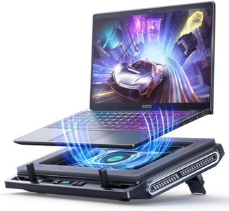 llano Laptop Cooler, Gaming Laptop Cooling Pad with 3500RPM Turbofan, 4.72 Inch External Fan Laptop Stand, Adjustable Variable Speed, Button Control, Seal Foam for Rapid Laptop13-17.3in, V10, Black