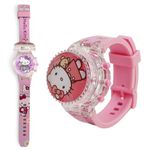 Lionmati Hello Kitty Digital Watch for Girls - Inbuilt - Music Tune, Glowing Light, Spine Cover Birthday Kids Watch and Birthday Gift for Girls