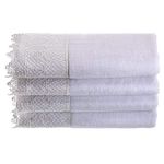 Creative Scents Fingertip Towels (11x18 inches)– Towel Set of 4- Extra Absorbent 100% Cotton- Soft Velour Finish- Gorgeous Lace Trim- Machine Washable- Perfect for Kitchen or Guest Bathroom! - White