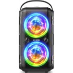 W-KING Bluetooth Speaker Loud, 180W Peak Party Portable Outdoor Haut Parleur Speaker Wireless Boom Box/4 Drivers(2 * 4.04’’ Woofer)-80W Deep Bass Tube, Huge 115dB Sound, Lights/IPX5/EQ/24H/USB/TF/AUX