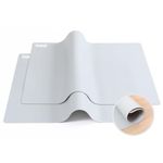 2 Pack Extra Thick 2MM Silicone Mat for Worktops, Kitchen Worktop Protector,Non-stick Heat Resistant Countertop Mat,15.7”×23.6” Large Silicone Placemat, Silicone Craft Mat for Resin,Foepoge,Grey