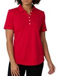 Riders by Lee Indigo Women's Morgan Short Sleeve Polo Shirt, Classic Red, Large