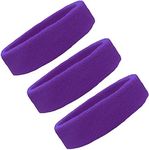 (purple) - Kenz Laurenz Sweat Bands/Headbands for Women Men Elastic Headband Sports Sweatbands Athletic Stretchy Head Band Workout Running Basketball Moisture Wicking Terry Cloth Set Sweat Hair