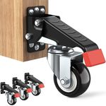 SPACEKEEPER Workbench Casters kit 660 Lbs - 4 Heavy Duty Retractable Caster Wheels Designed for Workbenches Machinery & Tables, Install Template Included